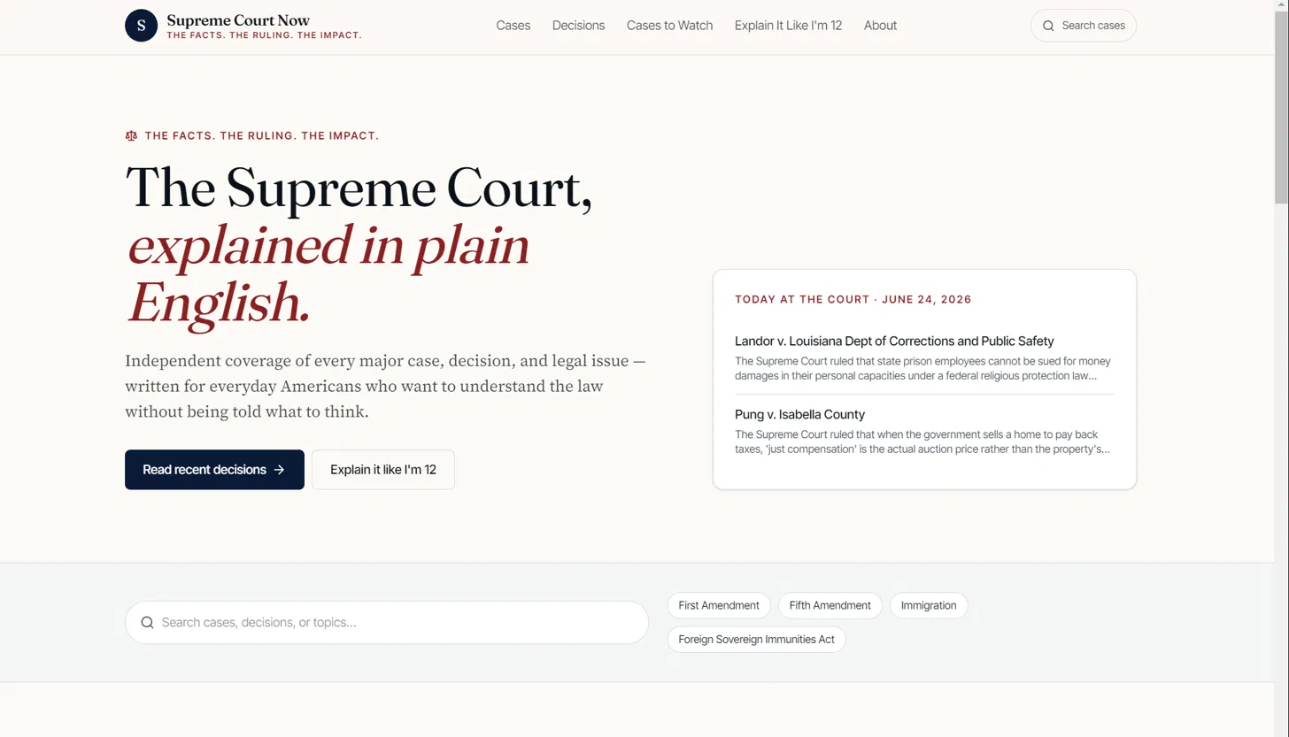 Supreme Court Now website