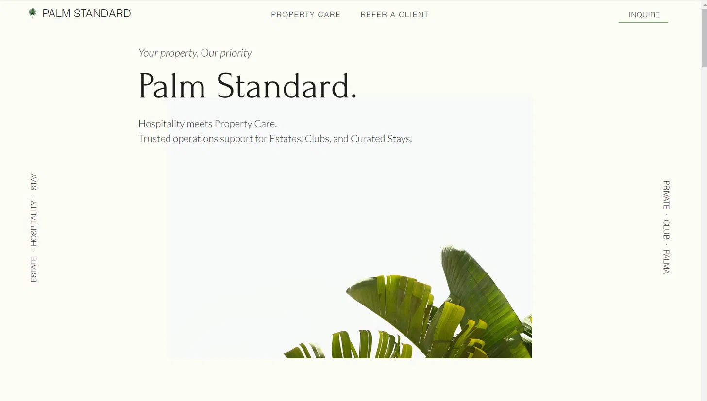 Palm Standard website
